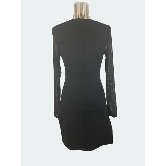Revolve Superdown Nia Black Bodycon Dress Sheer Sleeves Size Medium - Picture 5 of 13